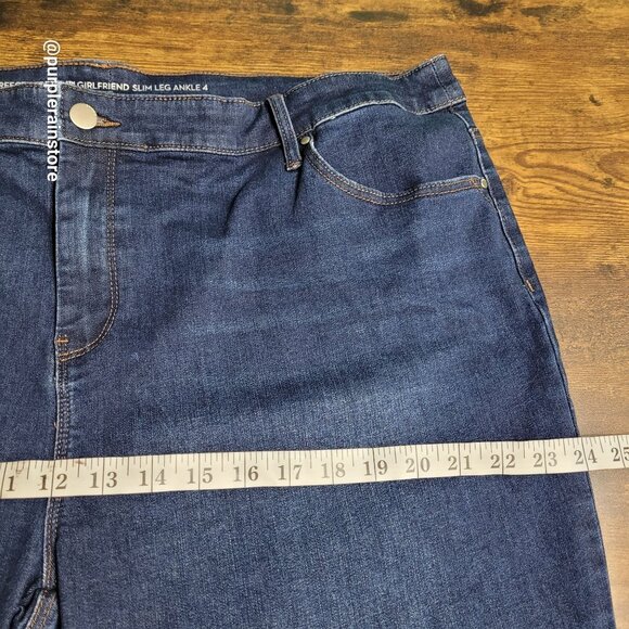 Chico's Jeans 4 = 20 Girlfriend Slim Leg Ankle High Rise Floral Embellished - Picture 6 of 11